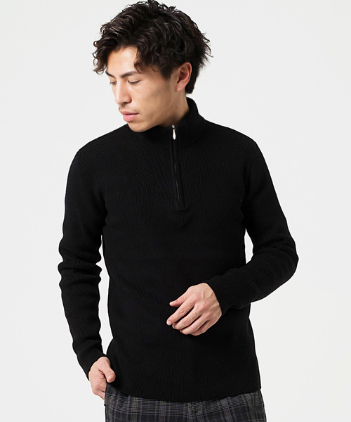 GOSTAR DE FUGA（ゴスタール ジフーガ）の「スタンドファスナーニット（ニット/セーター・メンズ・ブラック/ミックスグレー・M/L）」の2枚目の写真