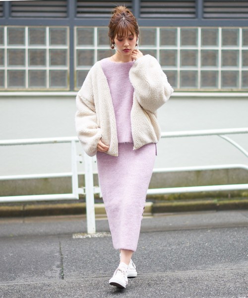 natural couture(ナチュラルクチュール)の「もちもちサイド釦スカート(スカート・レディース・ライトグレー/ブラック/ピンク/アイボリー・FREE)」の11枚目の写真