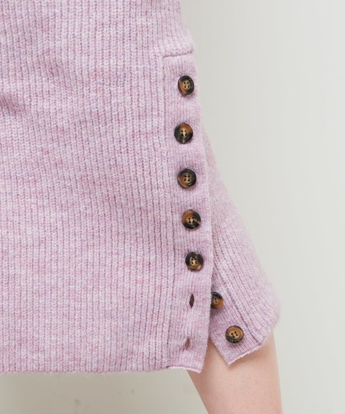 natural couture(ナチュラルクチュール)の「もちもちサイド釦スカート(スカート・レディース・ライトグレー/ブラック/ピンク/アイボリー・FREE)」の12枚目の写真