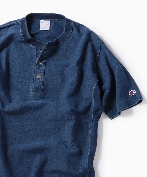Champion（チャンピオン）の「Champion×SHIPS: 別注 リバースウィーブ(R) インディゴ ジャージー ヘンリーネック Tシャツ（Tシャツ/カットソー・メンズ・ネイビー/インディゴブルー・SMALL/MEDIUM/LARGE/X-LARGE）」の13枚目の写真