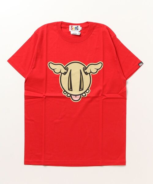 Sync.(スィンク)の「Sync. 【D*FACE】 TEE "D*DOG"(Tシャツ/カットソー・メンズ・ヘザーグレー/レッド/ホワイト/ブラック/ヘザ-グレー・LARGE/SMALL/MEDIUM/X-LARGE)」の4枚目の写真