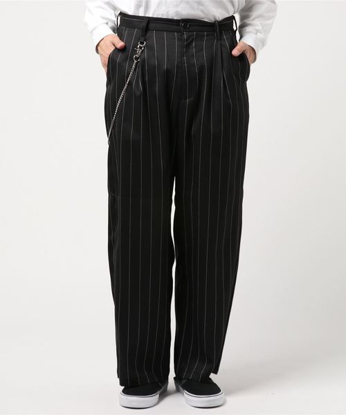 WEGO（ウィゴー）の「WEGO/【2点セット】チェーン付きストライプワイドスラックス（スラックス・メンズ・ブルー系その他4/ブラック系その他4・MEDIUM/LARGE）」の18枚目の写真