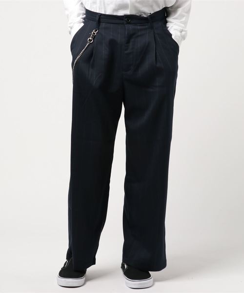 WEGO（ウィゴー）の「WEGO/【2点セット】チェーン付きストライプワイドスラックス（スラックス・メンズ・ブルー系その他4/ブラック系その他4・MEDIUM/LARGE）」の19枚目の写真