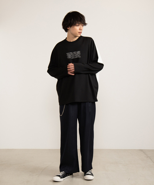 WEGO（ウィゴー）の「WEGO/【2点セット】チェーン付きストライプワイドスラックス（スラックス・メンズ・ブルー系その他4/ブラック系その他4・MEDIUM/LARGE）」の10枚目の写真