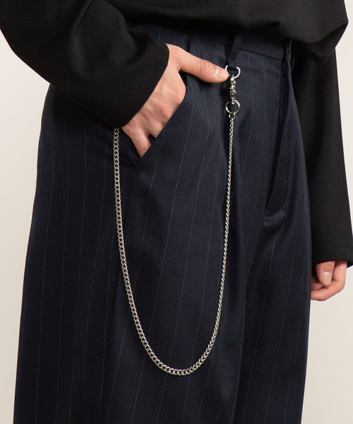 WEGO（ウィゴー）の「WEGO/【2点セット】チェーン付きストライプワイドスラックス（スラックス・メンズ・ブルー系その他4/ブラック系その他4・MEDIUM/LARGE）」の16枚目の写真