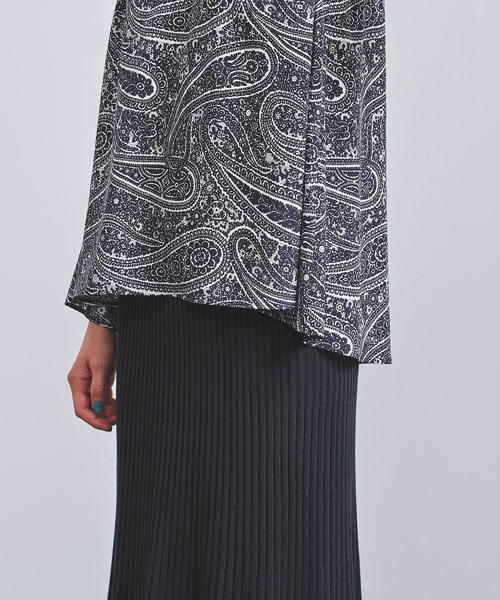 ユナイテッドアローズ UNITED ARROWS ネイビー ペイズリー ブラウス