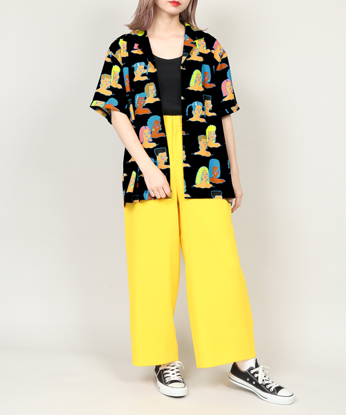 PUNYUS（プニュズ）の「ガ－ルズ開襟シャツ（シャツ/ブラウス・レディース・ベージュ/ブラック・3/4/1/2）」の7枚目の写真