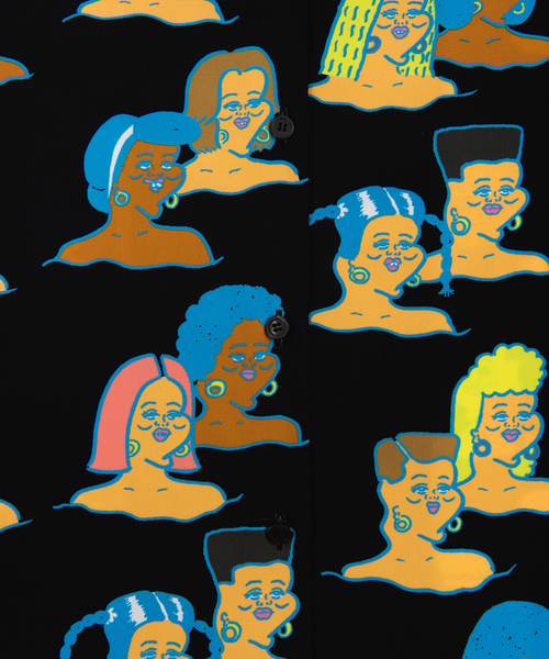 PUNYUS（プニュズ）の「ガ－ルズ開襟シャツ（シャツ/ブラウス・レディース・ベージュ/ブラック・3/4/1/2）」の3枚目の写真