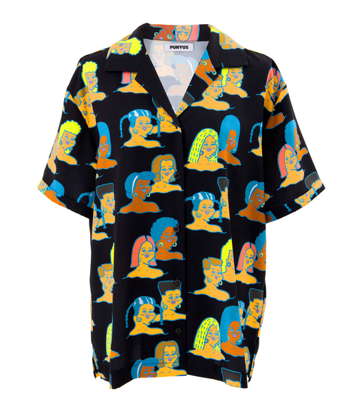 PUNYUS（プニュズ）の「ガ－ルズ開襟シャツ（シャツ/ブラウス・レディース・ベージュ/ブラック・3/4/1/2）」の11枚目の写真