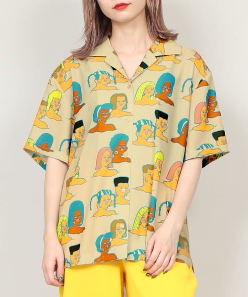 PUNYUS（プニュズ）の「ガ－ルズ開襟シャツ（シャツ/ブラウス・レディース・ベージュ/ブラック・3/4/1/2）」の8枚目の写真