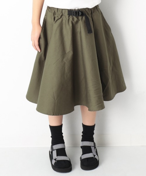 devirock(デビロック)の「ナイロンベルト付き膝下スカート(スカート・キッズ・ベージュ/テラコッタ/スミクロ/スモークピンク/パープル系その他/モカ/カーキ/ネイビー・110cm/100cm/120cm/130cm/140cm/150cm/160cm)」の1枚目の写真