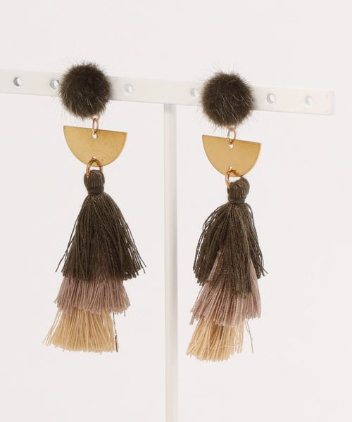 フリンジミンクファーピアス ピアス 両耳用 Zakka Box ザッカボックス のファッション通販 Zozotown