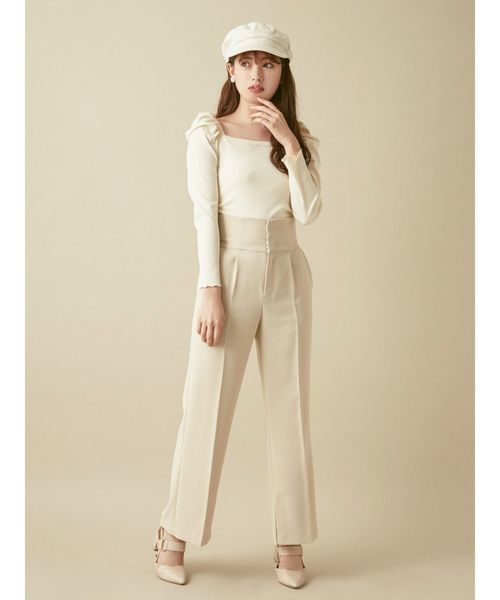 dazzlin(ダズリン)の「バックリボンパワショルトップス(Tシャツ/カットソー・レディース・オフホワイト/ブラック/ブルー/モカ・FREE)」の7枚目の写真