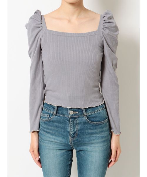 dazzlin(ダズリン)の「バックリボンパワショルトップス(Tシャツ/カットソー・レディース・オフホワイト/ブラック/ブルー/モカ・FREE)」の18枚目の写真