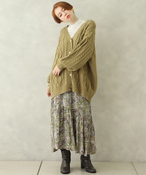 one after another NICE CLAUP(ワンアフターアナザーナイスクラップ)の「アシンメトリーマーメイドスカート(スカート・レディース・ブラウン/ベージュ系その他/グリーン系その他/ミント・FREE)」の8枚目の写真