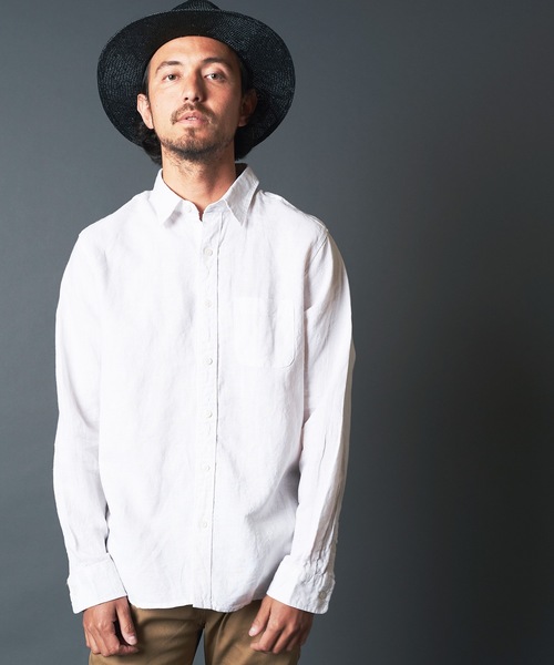 THE TWENTYSEVEN（ザ トゥエンティーセブン）の「The TWENTYSEVEN：LINEN STANDARD SHIRT リネンスタンダード シャツ（シャツ/ブラウス・メンズ・ホワイト/ブラック/ネイビー・M/L/XL）」の2枚目の写真