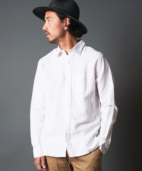 THE TWENTYSEVEN（ザ トゥエンティーセブン）の「The TWENTYSEVEN：LINEN STANDARD SHIRT リネンスタンダード シャツ（シャツ/ブラウス・メンズ・ホワイト/ブラック/ネイビー・M/L/XL）」の4枚目の写真