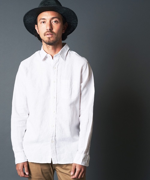 THE TWENTYSEVEN（ザ トゥエンティーセブン）の「The TWENTYSEVEN：LINEN STANDARD SHIRT リネンスタンダード シャツ（シャツ/ブラウス・メンズ・ホワイト/ブラック/ネイビー・M/L/XL）」の5枚目の写真