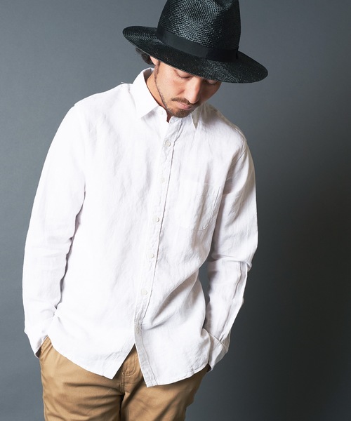 THE TWENTYSEVEN（ザ トゥエンティーセブン）の「The TWENTYSEVEN：LINEN STANDARD SHIRT リネンスタンダード シャツ（シャツ/ブラウス・メンズ・ホワイト/ブラック/ネイビー・M/L/XL）」の6枚目の写真