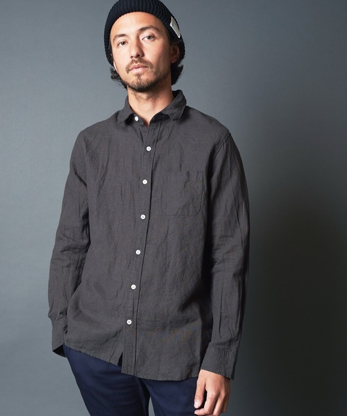 THE TWENTYSEVEN（ザ トゥエンティーセブン）の「The TWENTYSEVEN：LINEN STANDARD SHIRT リネンスタンダード シャツ（シャツ/ブラウス・メンズ・ホワイト/ブラック/ネイビー・M/L/XL）」の8枚目の写真