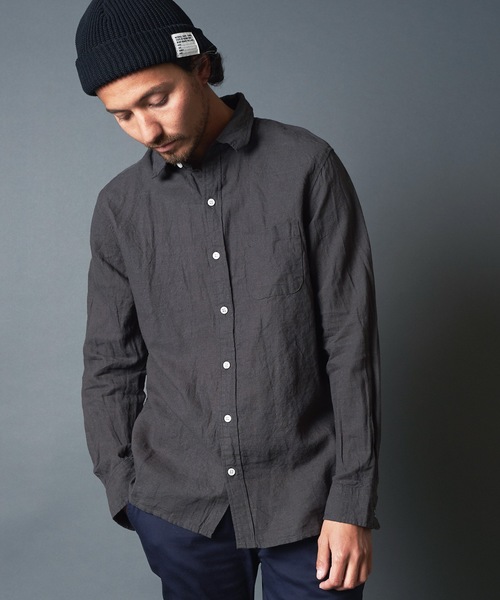 THE TWENTYSEVEN（ザ トゥエンティーセブン）の「The TWENTYSEVEN：LINEN STANDARD SHIRT リネンスタンダード シャツ（シャツ/ブラウス・メンズ・ホワイト/ブラック/ネイビー・M/L/XL）」の9枚目の写真