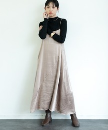 Aunt Marie's | AUNT MARIE'S ダブルサテン切り替えキャミワンピース(ワンピース)