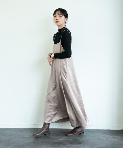 Aunt Marie's(アントマリーズ)の「AUNT MARIE'S ダブルサテン切り替えキャミワンピース(ワンピース・レディース・ブラック/モカ/ベージュ・FREE)」の21枚目の写真