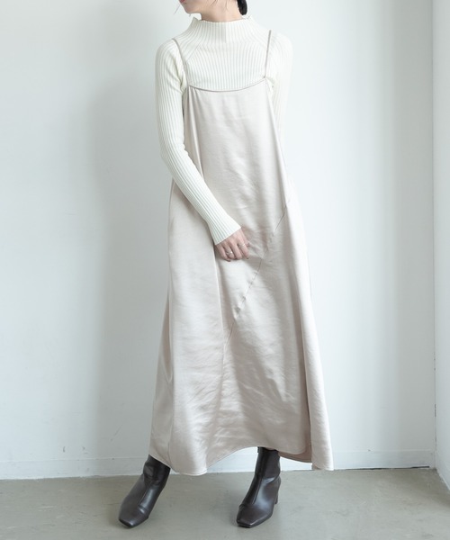 Aunt Marie's(アントマリーズ)の「AUNT MARIE'S ダブルサテン切り替えキャミワンピース(ワンピース・レディース・ブラック/モカ/ベージュ・FREE)」の19枚目の写真