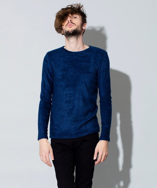 NO ID.（ノーアイディ）の「【NO ID.】Bicule Lamb Pile Crew Neck Pullover / ビキューレ ラム パイル クルーネック プルオーバー（ニット/セーター・メンズ・ライトグレー/ブラック/ネイビー/アイボリー/ダークグレー/ワイン・2/3/1）」の5枚目の写真