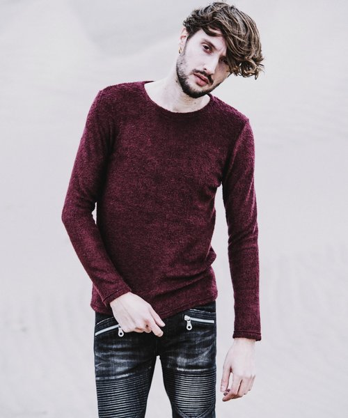 NO ID.（ノーアイディ）の「【NO ID.】Bicule Lamb Pile Crew Neck Pullover / ビキューレ ラム パイル クルーネック プルオーバー（ニット/セーター・メンズ・ライトグレー/ブラック/ネイビー/アイボリー/ダークグレー/ワイン・2/3/1）」の6枚目の写真