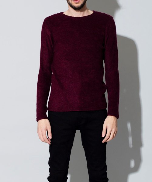 NO ID.（ノーアイディ）の「【NO ID.】Bicule Lamb Pile Crew Neck Pullover / ビキューレ ラム パイル クルーネック プルオーバー（ニット/セーター・メンズ・ライトグレー/ブラック/ネイビー/アイボリー/ダークグレー/ワイン・2/3/1）」の8枚目の写真