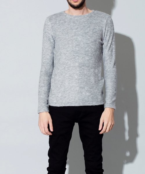 NO ID.（ノーアイディ）の「【NO ID.】Bicule Lamb Pile Crew Neck Pullover / ビキューレ ラム パイル クルーネック プルオーバー（ニット/セーター・メンズ・ライトグレー/ブラック/ネイビー/アイボリー/ダークグレー/ワイン・2/3/1）」の9枚目の写真