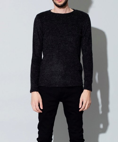 NO ID.（ノーアイディ）の「【NO ID.】Bicule Lamb Pile Crew Neck Pullover / ビキューレ ラム パイル クルーネック プルオーバー（ニット/セーター・メンズ・ライトグレー/ブラック/ネイビー/アイボリー/ダークグレー/ワイン・2/3/1）」の10枚目の写真