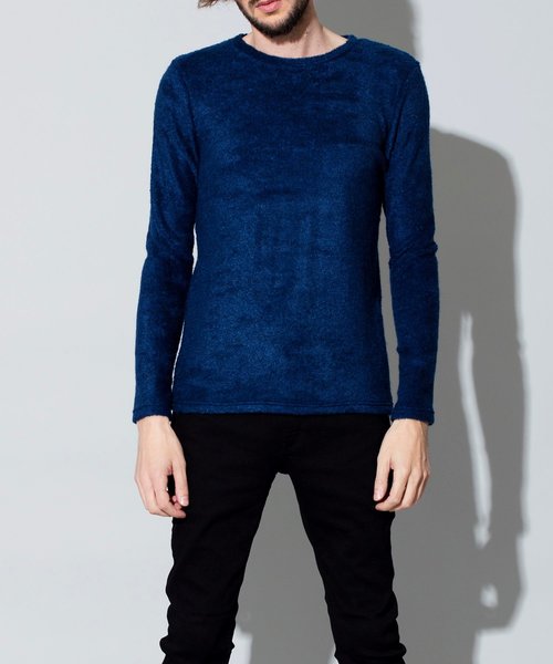 NO ID.（ノーアイディ）の「【NO ID.】Bicule Lamb Pile Crew Neck Pullover / ビキューレ ラム パイル クルーネック プルオーバー（ニット/セーター・メンズ・ライトグレー/ブラック/ネイビー/アイボリー/ダークグレー/ワイン・2/3/1）」の12枚目の写真