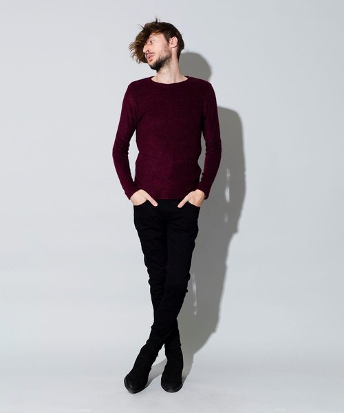 NO ID.（ノーアイディ）の「【NO ID.】Bicule Lamb Pile Crew Neck Pullover / ビキューレ ラム パイル クルーネック プルオーバー（ニット/セーター・メンズ・ライトグレー/ブラック/ネイビー/アイボリー/ダークグレー/ワイン・2/3/1）」の18枚目の写真