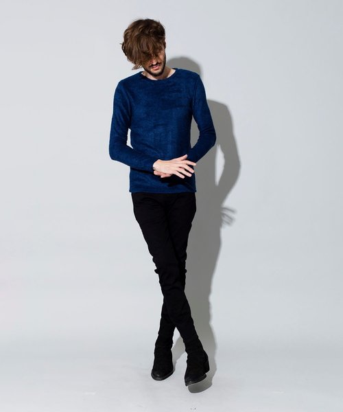 NO ID.（ノーアイディ）の「【NO ID.】Bicule Lamb Pile Crew Neck Pullover / ビキューレ ラム パイル クルーネック プルオーバー（ニット/セーター・メンズ・ライトグレー/ブラック/ネイビー/アイボリー/ダークグレー/ワイン・2/3/1）」の22枚目の写真