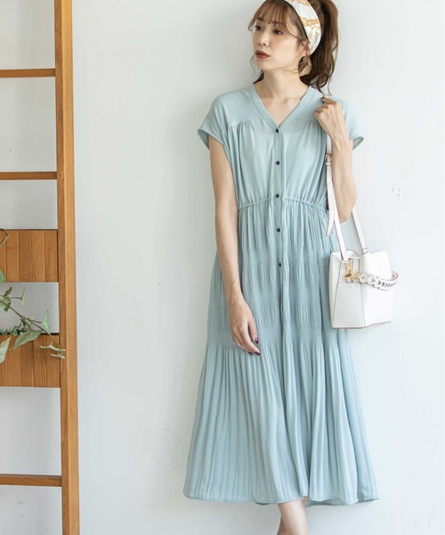 12Twelve Agenda(トゥエルブ アジェンダ)の「マジョリカプリーツシャツワンピース(ワンピース・レディース・ピンク/ミント/チャコールグレー・M)」の3枚目の写真