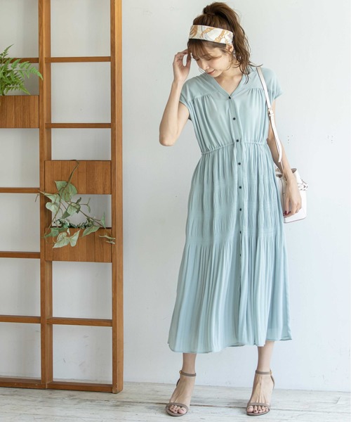 12Twelve Agenda(トゥエルブ アジェンダ)の「マジョリカプリーツシャツワンピース(ワンピース・レディース・ピンク/ミント/チャコールグレー・M)」の10枚目の写真