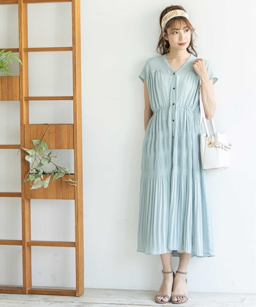 12Twelve Agenda(トゥエルブ アジェンダ)の「マジョリカプリーツシャツワンピース(ワンピース・レディース・ピンク/ミント/チャコールグレー・M)」の11枚目の写真