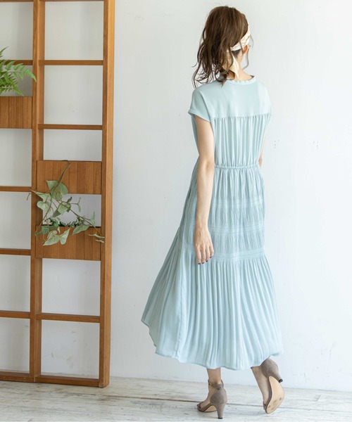 12Twelve Agenda(トゥエルブ アジェンダ)の「マジョリカプリーツシャツワンピース(ワンピース・レディース・ピンク/ミント/チャコールグレー・M)」の14枚目の写真