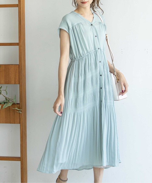 12Twelve Agenda(トゥエルブ アジェンダ)の「マジョリカプリーツシャツワンピース(ワンピース・レディース・ピンク/ミント/チャコールグレー・M)」の16枚目の写真
