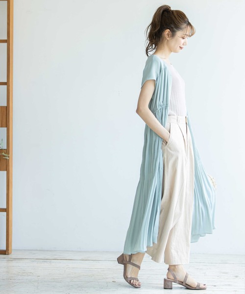 12Twelve Agenda(トゥエルブ アジェンダ)の「マジョリカプリーツシャツワンピース(ワンピース・レディース・ピンク/ミント/チャコールグレー・M)」の20枚目の写真