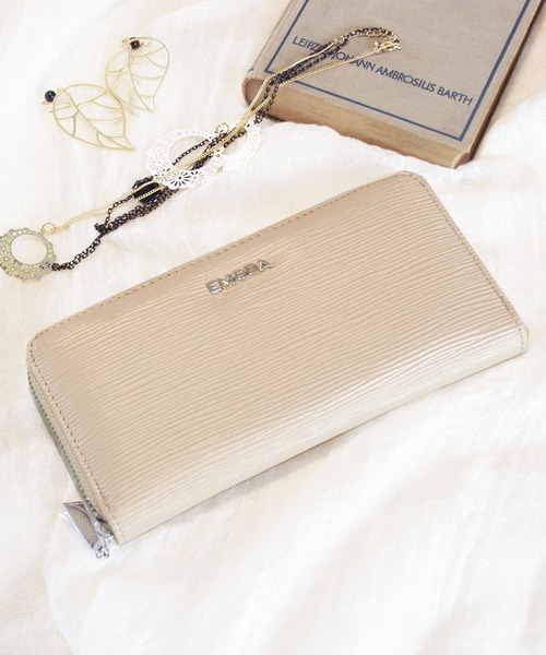 セール Emoda エモダ 水シボラウンドファスナー長財布 財布 Emoda エモダ のファッション通販 Zozotown