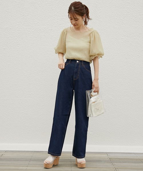 one after another NICE CLAUP（ワンアフターアナザーナイスクラップ）の「インナー付きプリーツシアトップス（シャツ/ブラウス・レディース・イエロー/アイボリー/ミント/モカ・FREE）」の14枚目の写真