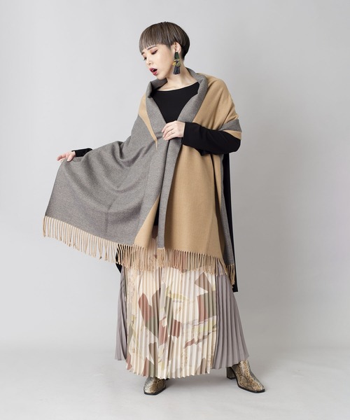 セール バイカラーストール ストール ショール Osmosis オズモーシス のファッション