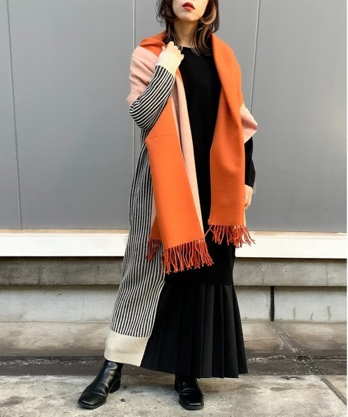 セール バイカラーストール ストール ショール Osmosis オズモーシス のファッション