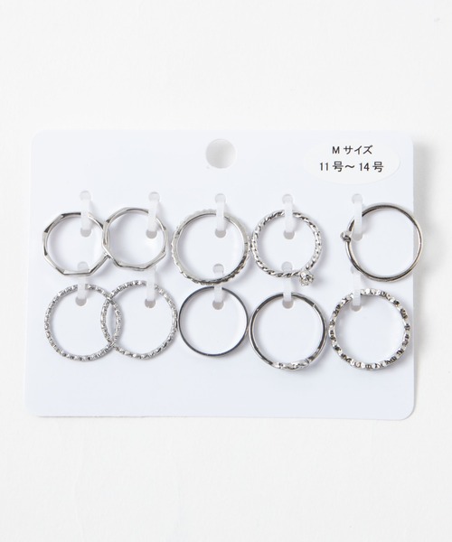 WEGO（ウィゴー）の「WEGO/【10点セット】セットリング（リング・レディース・シルバー/ゴールド・SMALL/MEDIUM）」の3枚目の写真