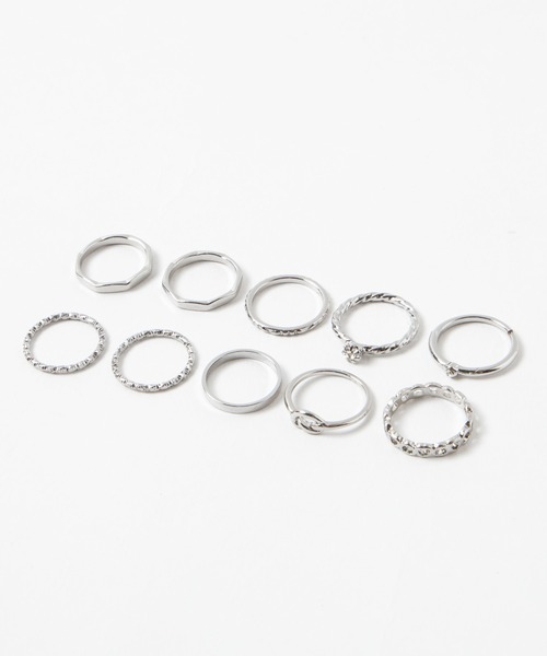 WEGO（ウィゴー）の「WEGO/【10点セット】セットリング（リング・レディース・シルバー/ゴールド・SMALL/MEDIUM）」の4枚目の写真