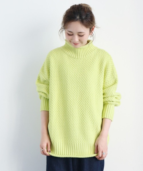 AMERICAN HOLIC（アメリカンホリック）の「ポコポコニットハイネックプルオーバー　＊（ニット/セーター・レディース・アイボリー/ライトグレー/ブラック/ライトイエロー/ブルー・FREE）」の5枚目の写真