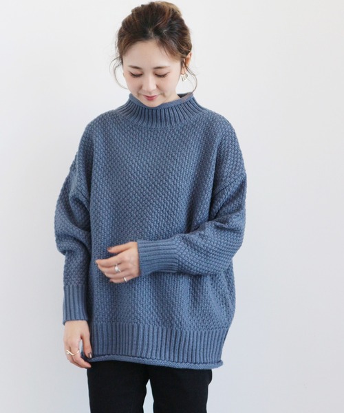 AMERICAN HOLIC（アメリカンホリック）の「ポコポコニットハイネックプルオーバー　＊（ニット/セーター・レディース・アイボリー/ライトグレー/ブラック/ライトイエロー/ブルー・FREE）」の4枚目の写真